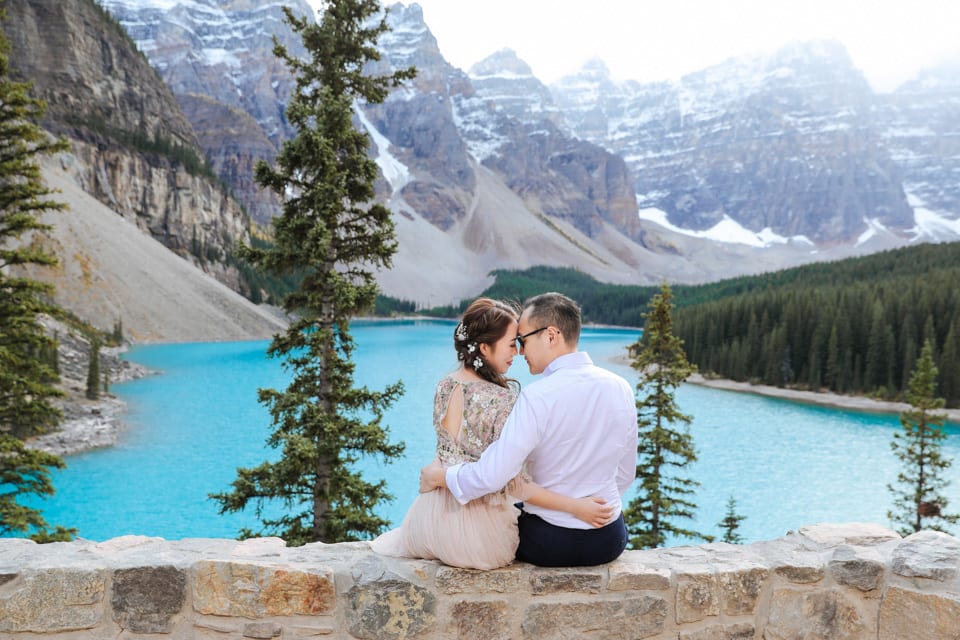 Prewedding photo shoot in Banff National Park Canada - Winter Lotus ...