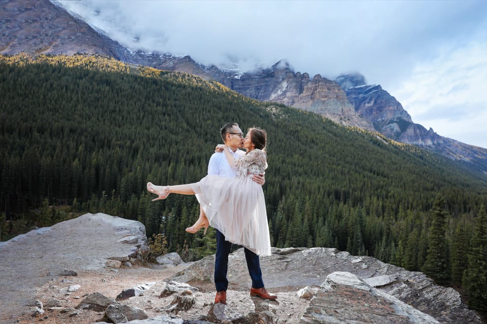 Prewedding photo shoot in Banff National Park Canada - Winter Lotus ...