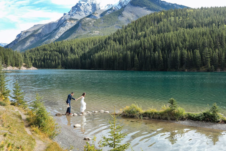 Prewedding photo shoot in Banff National Park Canada - Winter Lotus ...