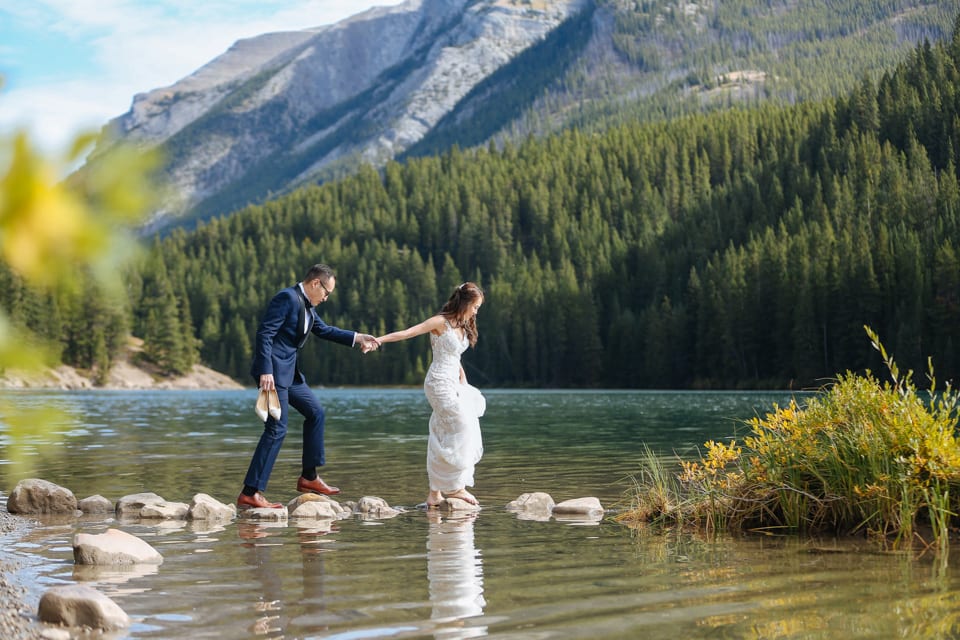 Prewedding photo shoot in Banff National Park Canada - Winter Lotus ...