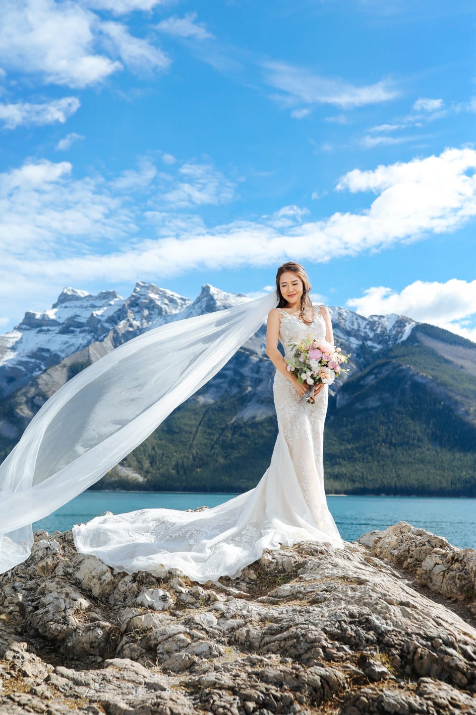 Prewedding photo shoot in Banff National Park Canada - Winter Lotus ...